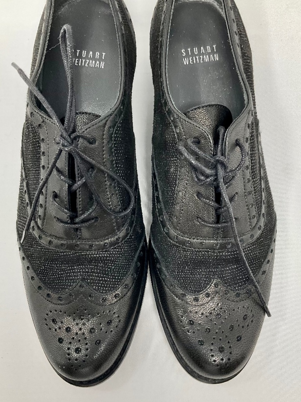 Like New Vintage "Stuart Weitzman" Leather Oxford Wingtip Derby Shoe Sz 8.5